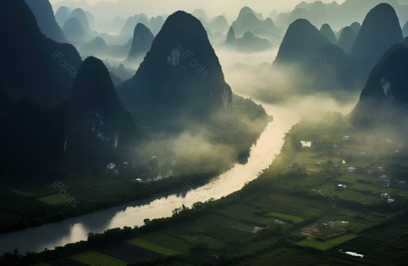 晨曦山川峭壁云雾仙境景观摄影图,高清,摄影图,摄影图片,图片大全,摄影图免费下载